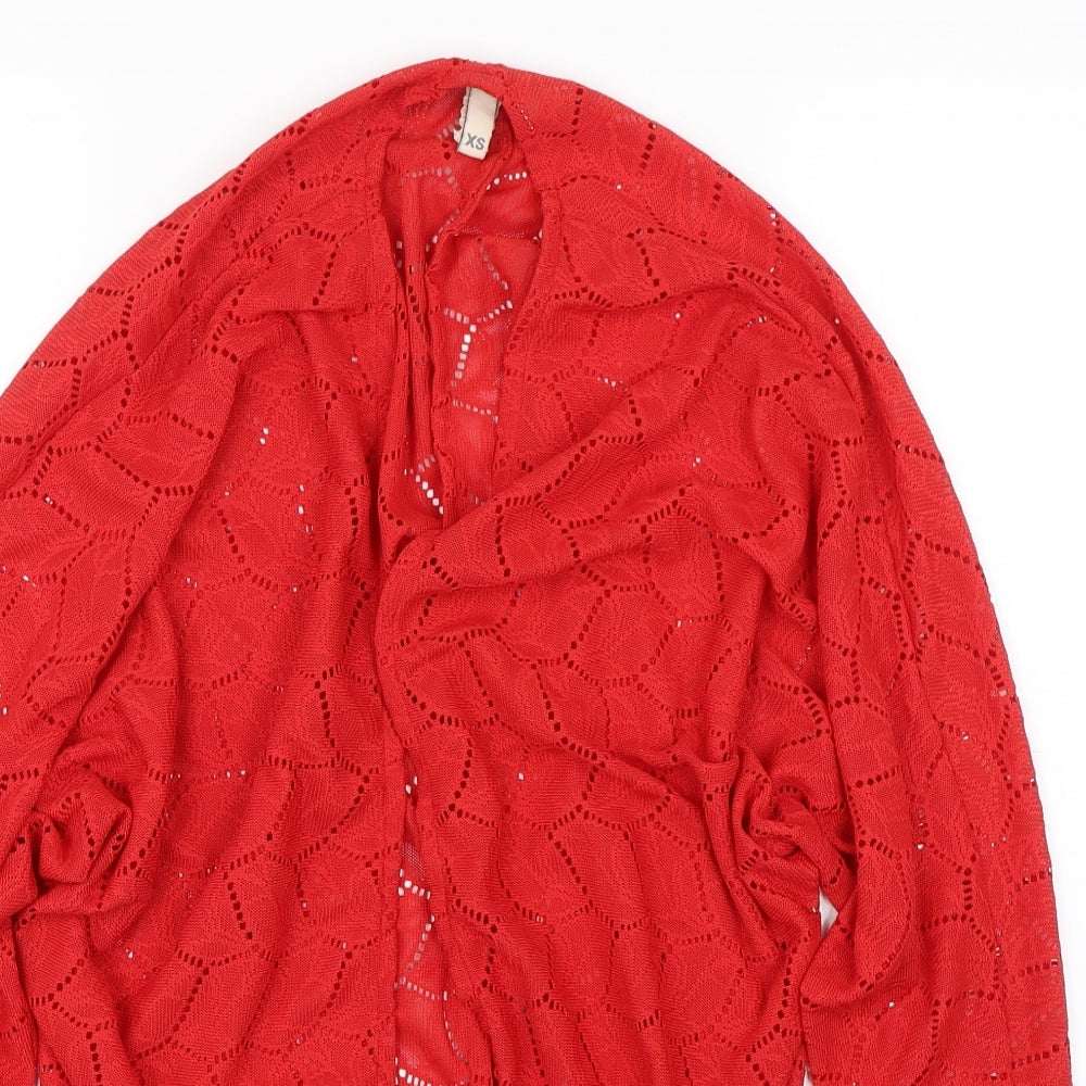 Womens UK Size XS H&M Red Cardigan Jumper