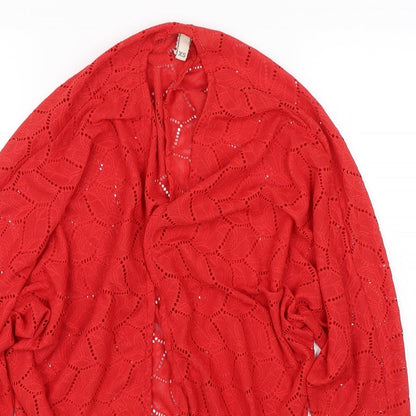 Womens UK Size XS H&M Red Cardigan Jumper