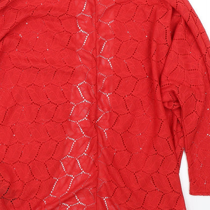 Womens UK Size XS H&M Red Cardigan Jumper