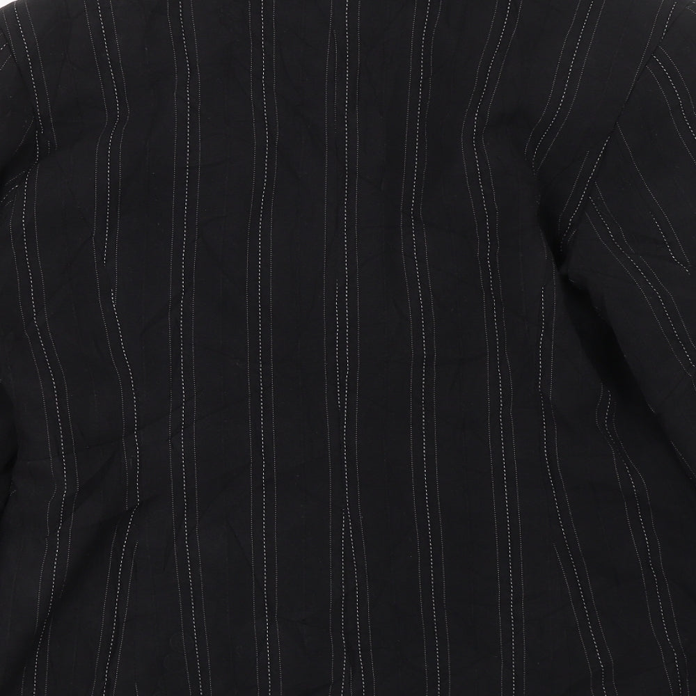 M&Co Womens Black Striped  Jacket Suit Size 16
