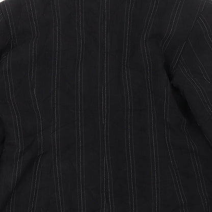 M&Co Womens Black Striped  Jacket Suit Size 16