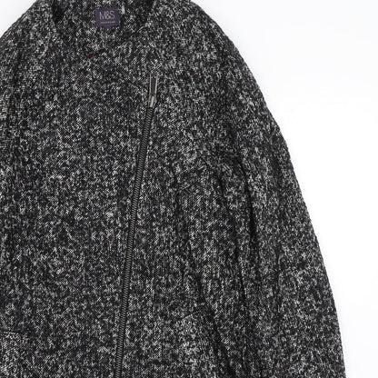 Womens UK Size 8 M&S Black Overcoat