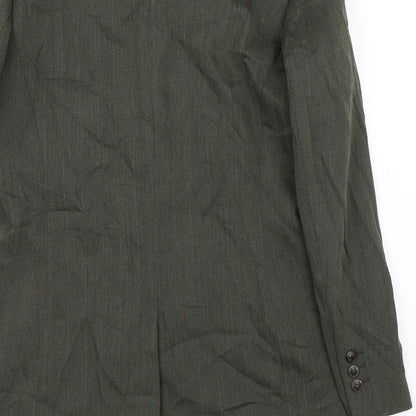 Scarabaus Womens Green Herringbone  Trench Coat Blazer Size 10