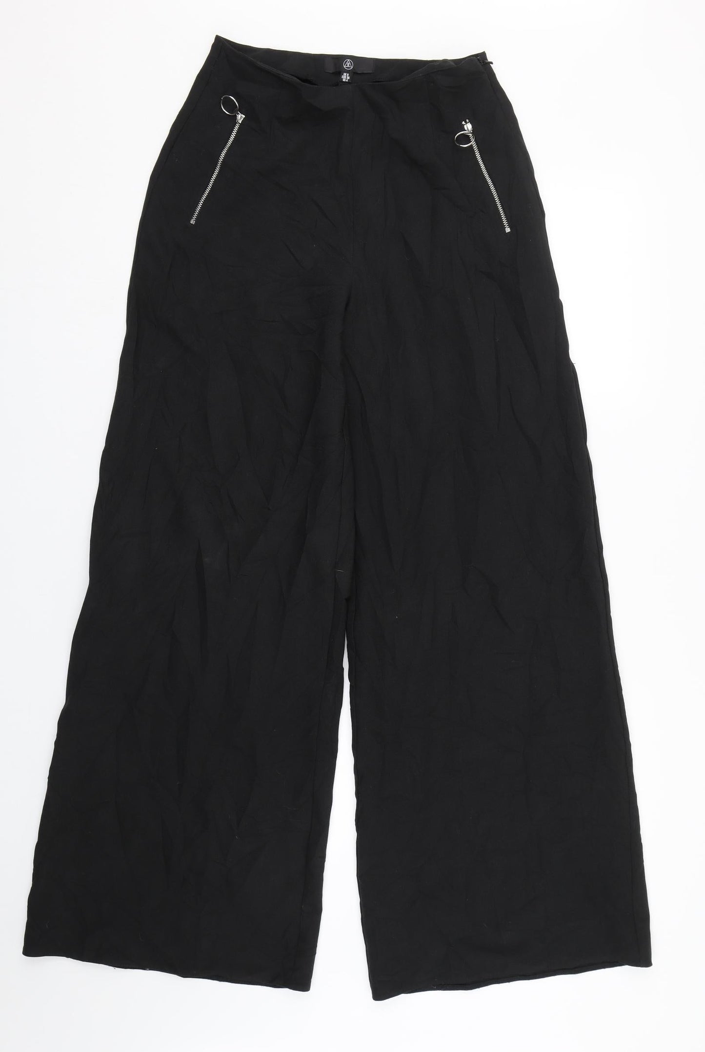 Womens UK Size 8 Missguided Regular Fit  Black Trousers