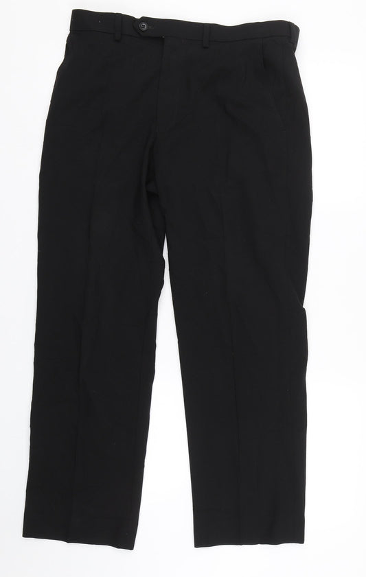 Womens UK Size 32 M&S Regular Fit  Black Trousers