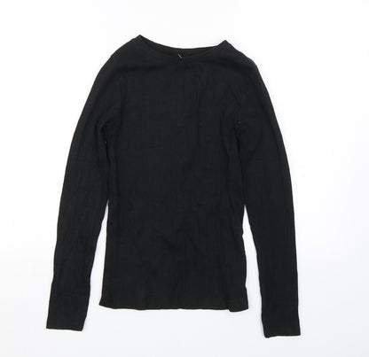 Womens UK Size 10 New Look Black Wrap T-Shirt