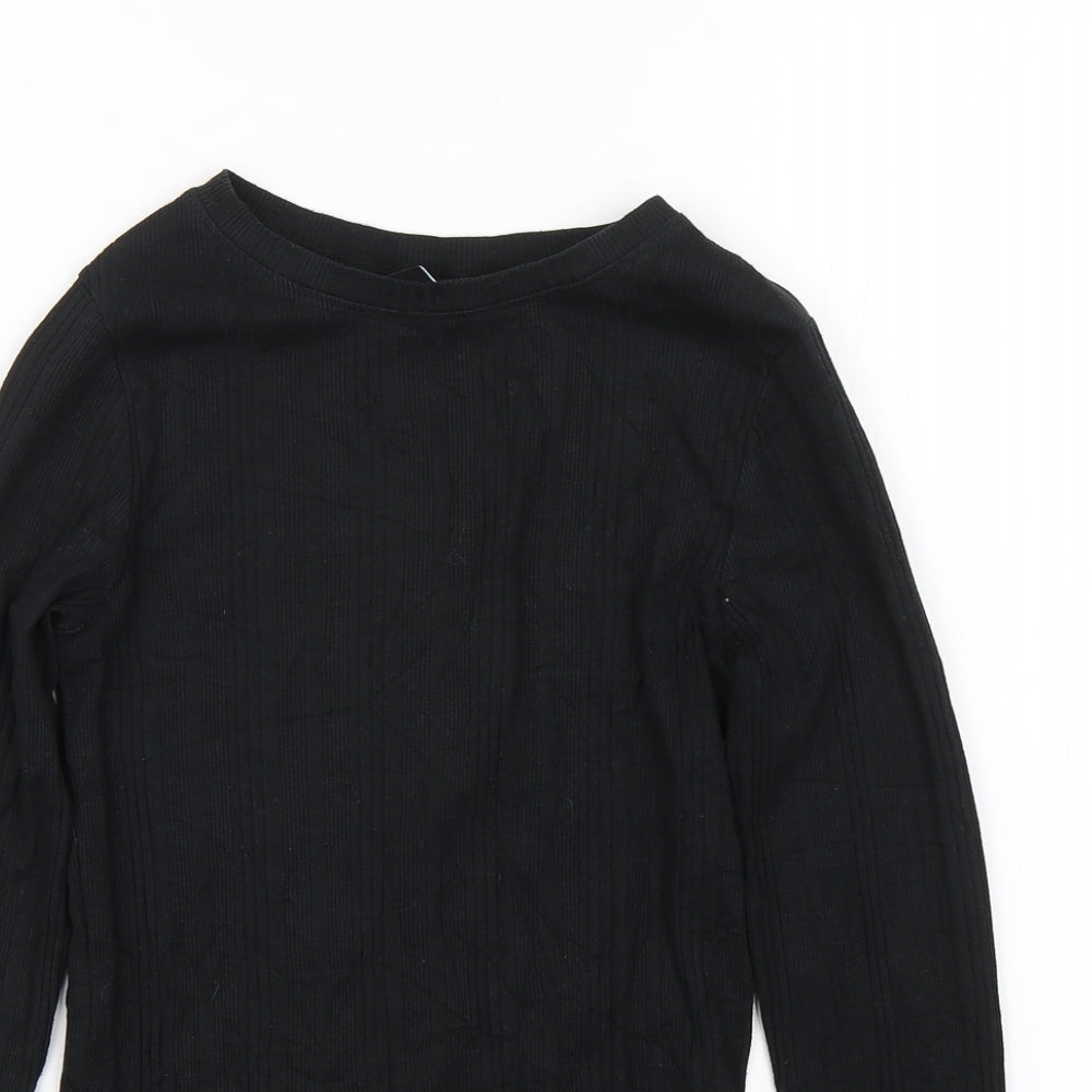 Womens UK Size 10 New Look Black Wrap T-Shirt