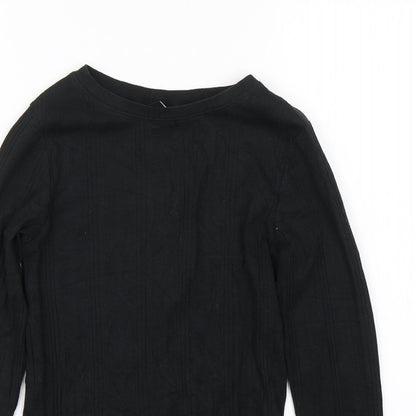 Womens UK Size 10 New Look Black Wrap T-Shirt