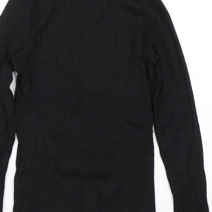 Womens UK Size 10 New Look Black Wrap T-Shirt