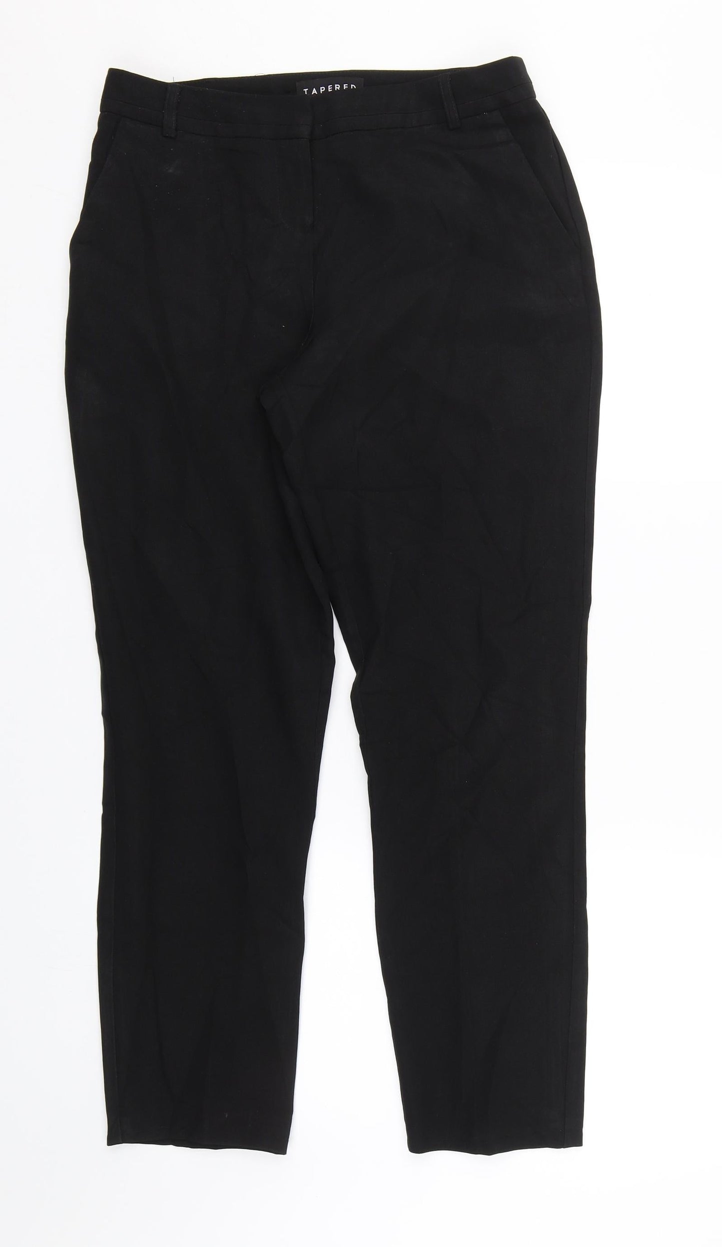 Womens UK Size 8 Peacocks Regular Fit  Black Trousers
