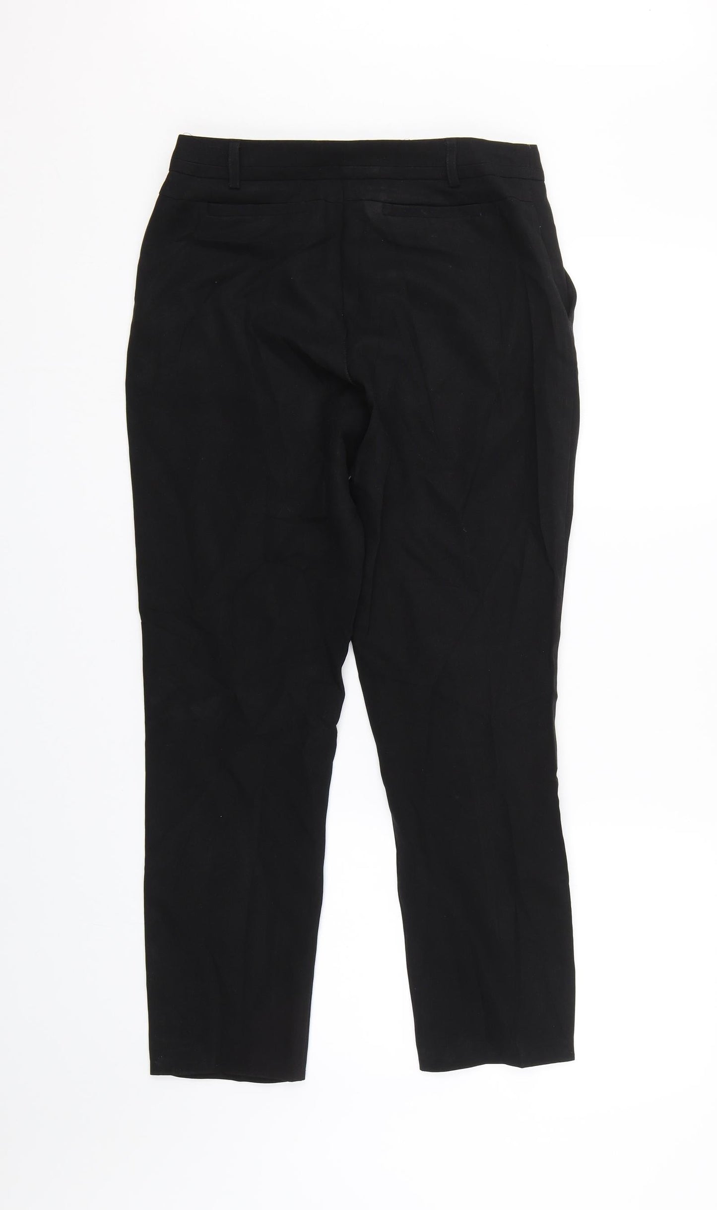 Womens UK Size 8 Peacocks Regular Fit  Black Trousers