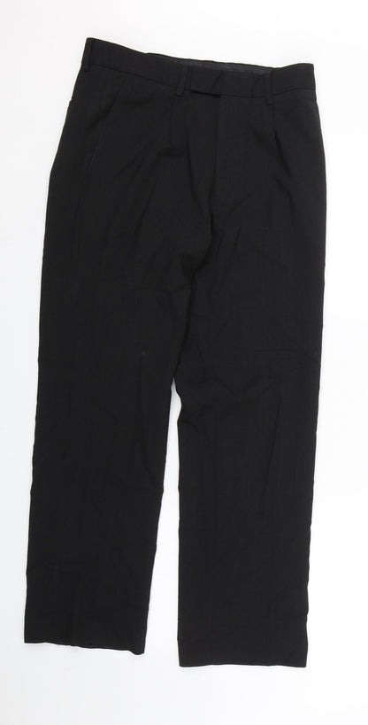 Womens UK Size 8 Preworn Regular Fit  Black Trousers