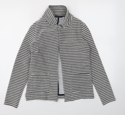 M&S Womens Blue Striped  Jacket Blazer Size 10