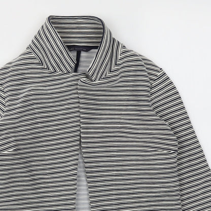M&S Womens Blue Striped  Jacket Blazer Size 10