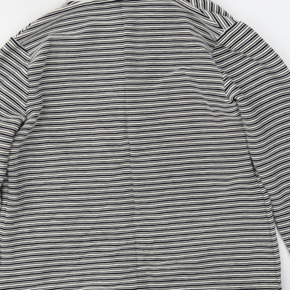 M&S Womens Blue Striped  Jacket Blazer Size 10