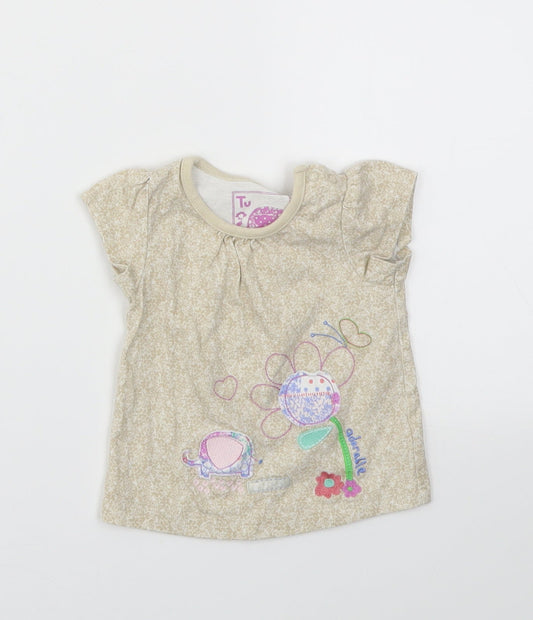 TU Girls Beige   Basic T-Shirt Size 0-3 Months