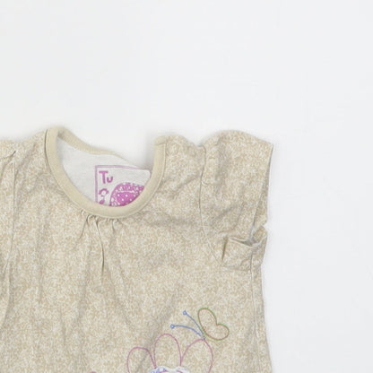 TU Girls Beige   Basic T-Shirt Size 0-3 Months