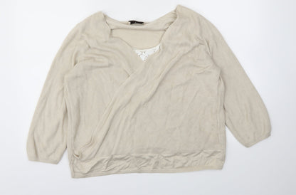 Womens UK Size 18 M&S Beige Pullover Jumper