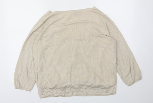 Womens UK Size 18 M&S Beige Pullover Jumper