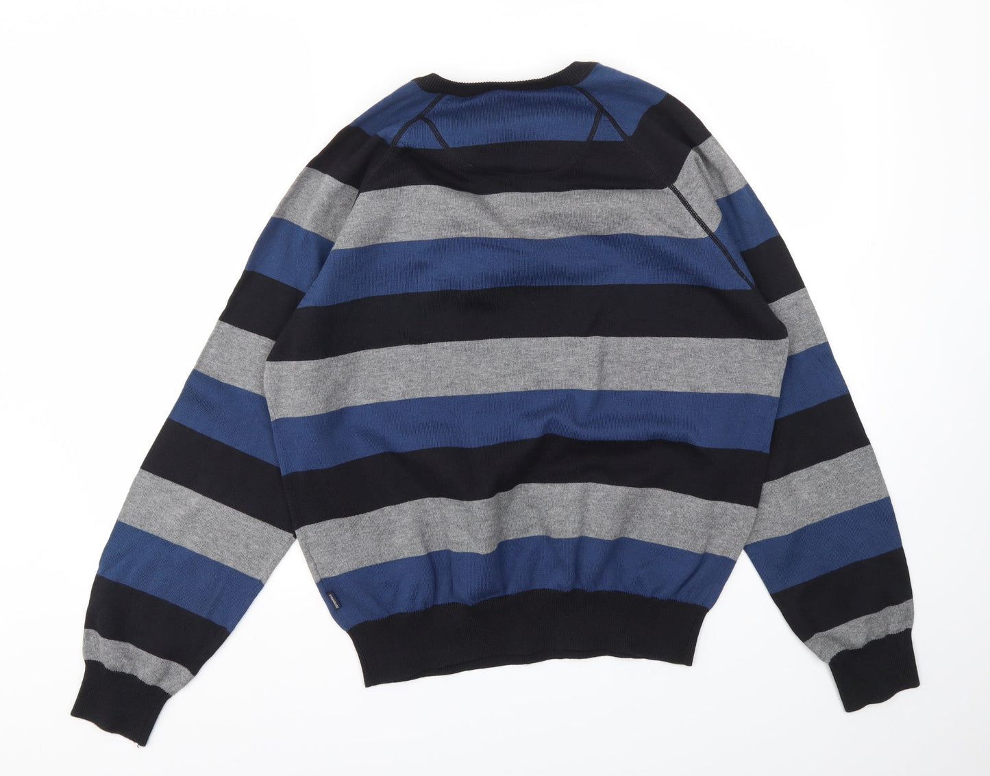 LAKE HOCKEY Mens Blue Striped  Pullover Sweatshirt Size L