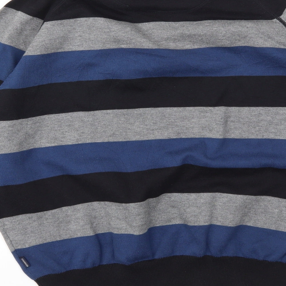 LAKE HOCKEY Mens Blue Striped  Pullover Sweatshirt Size L