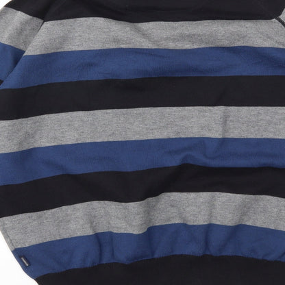 LAKE HOCKEY Mens Blue Striped  Pullover Sweatshirt Size L