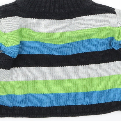 authentic boys Boys Blue Striped  Basic Coat Jacket Size 3-6 Months