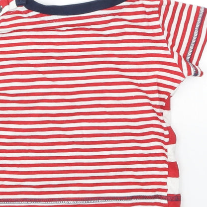 Matalan Boys Red Striped  Basic T-Shirt Size 6-9 Months