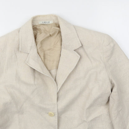 Platinum Womens Beige   Jacket Blazer Size 12