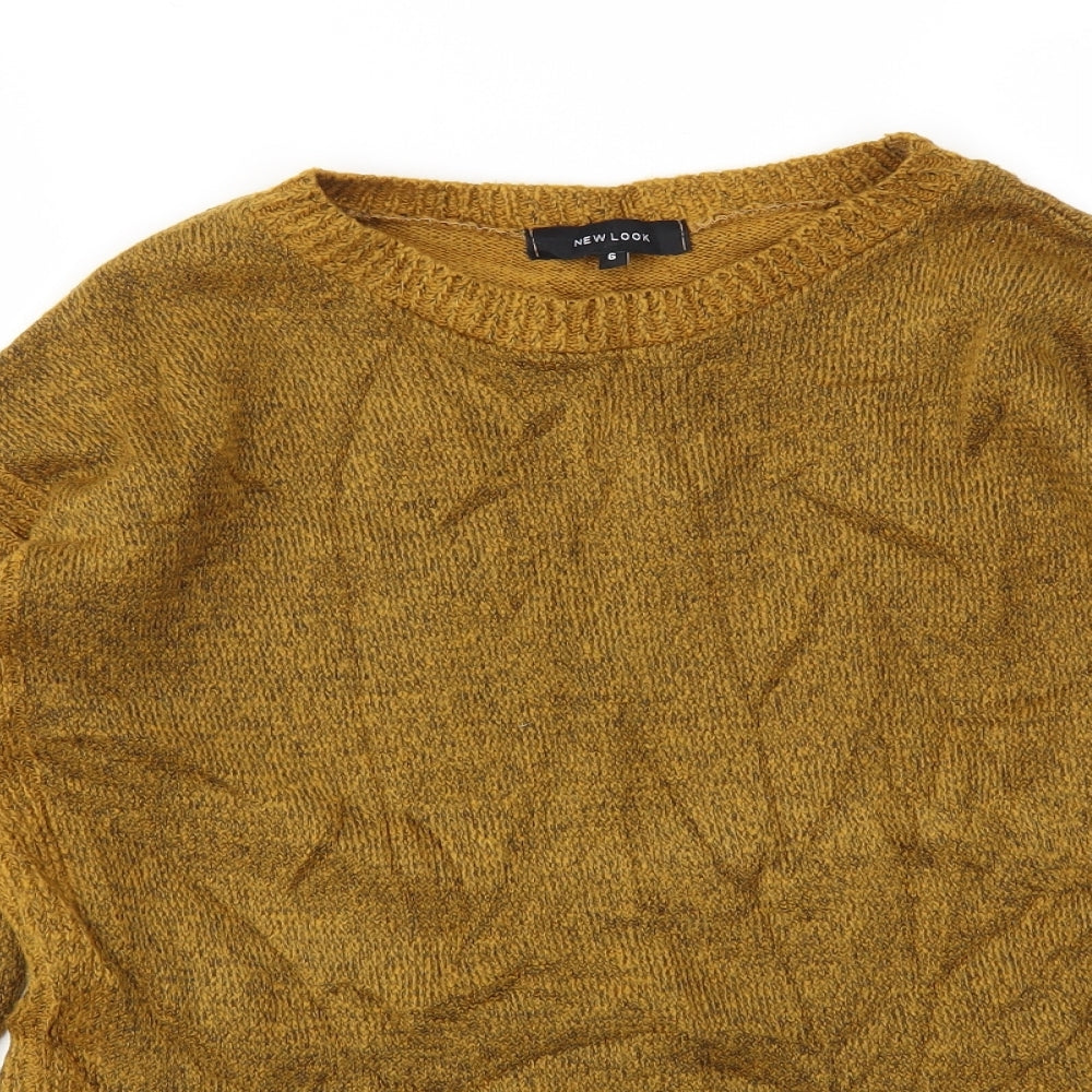 Womens UK Size 6 New Look Yellow Pullover Jumper