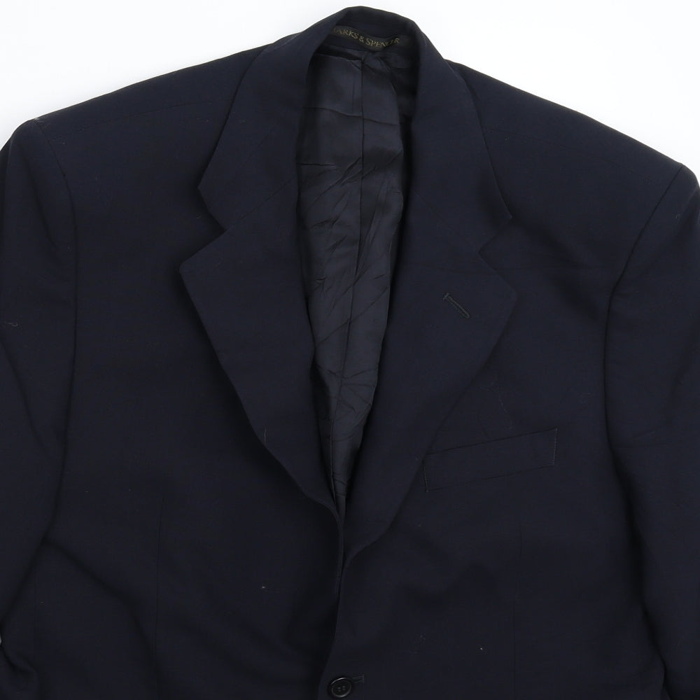 Mens UK Size 40 Marks and Spencer Regular Blue Suit Jacket