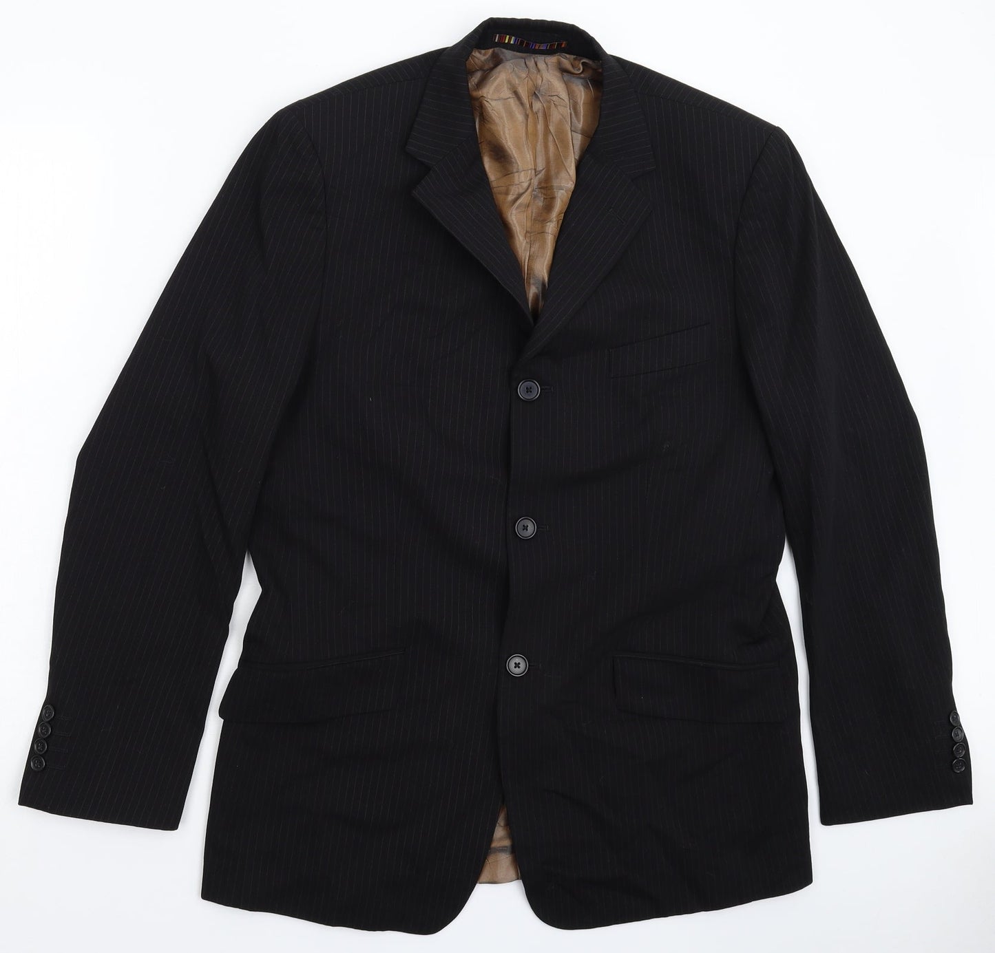Mens UK Size 40 River Island Regular Black Suit Jacket