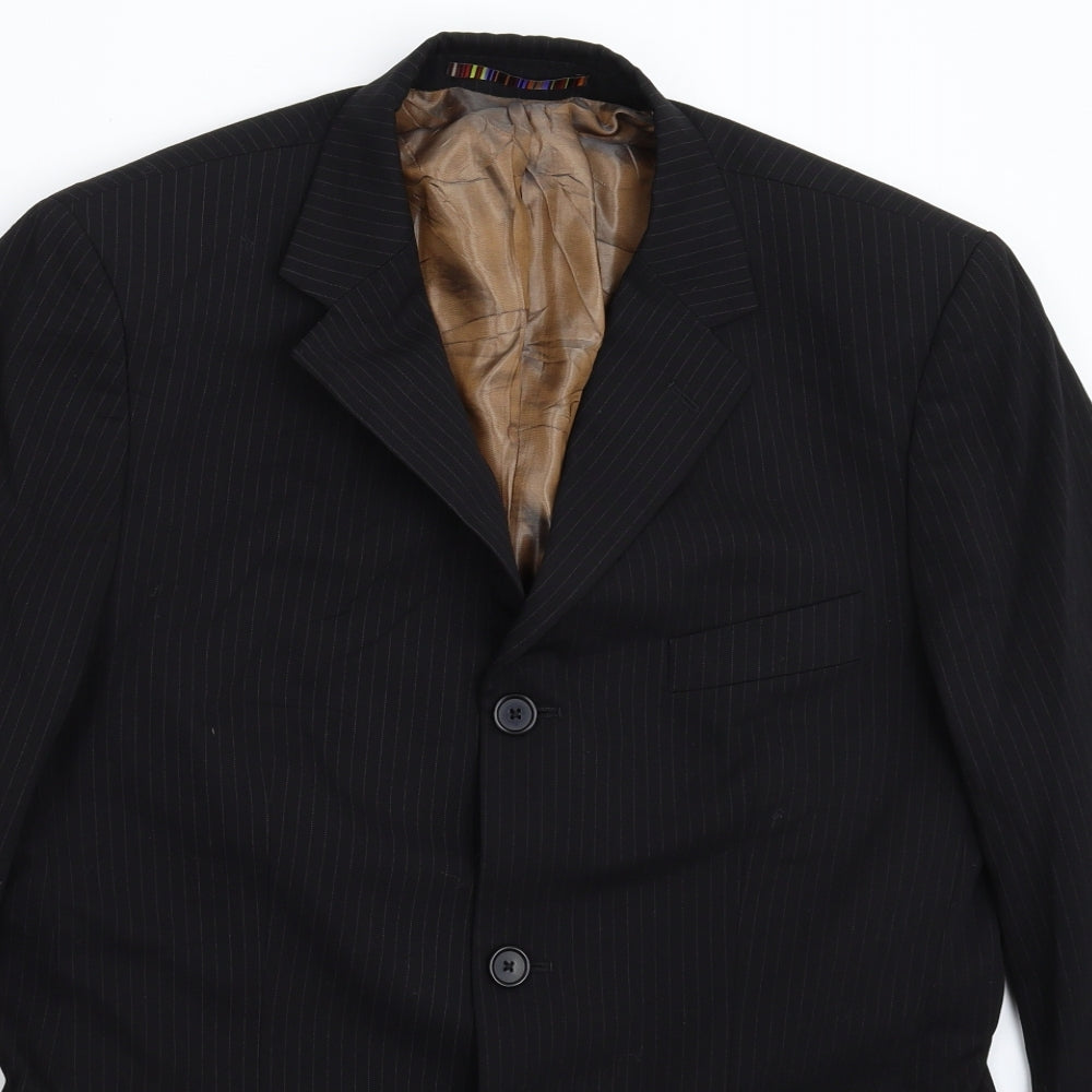 Mens UK Size 40 River Island Regular Black Suit Jacket