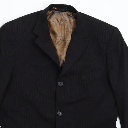 Mens UK Size 40 River Island Regular Black Suit Jacket