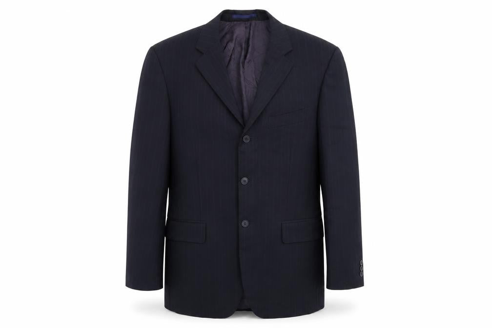 Mens UK Size 40 Pinstripe Regular Blue Suit Jacket