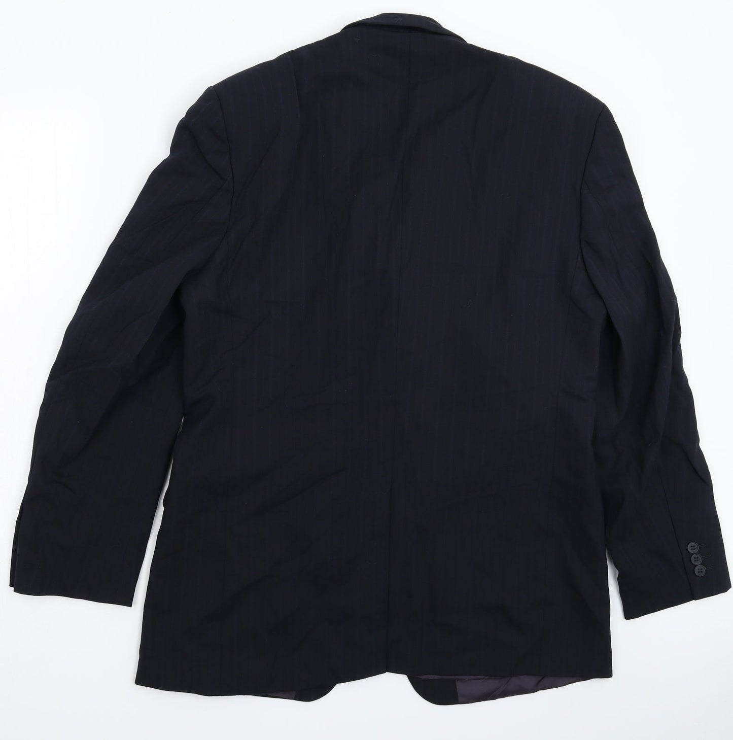 Mens UK Size 40 Pinstripe Regular Blue Suit Jacket