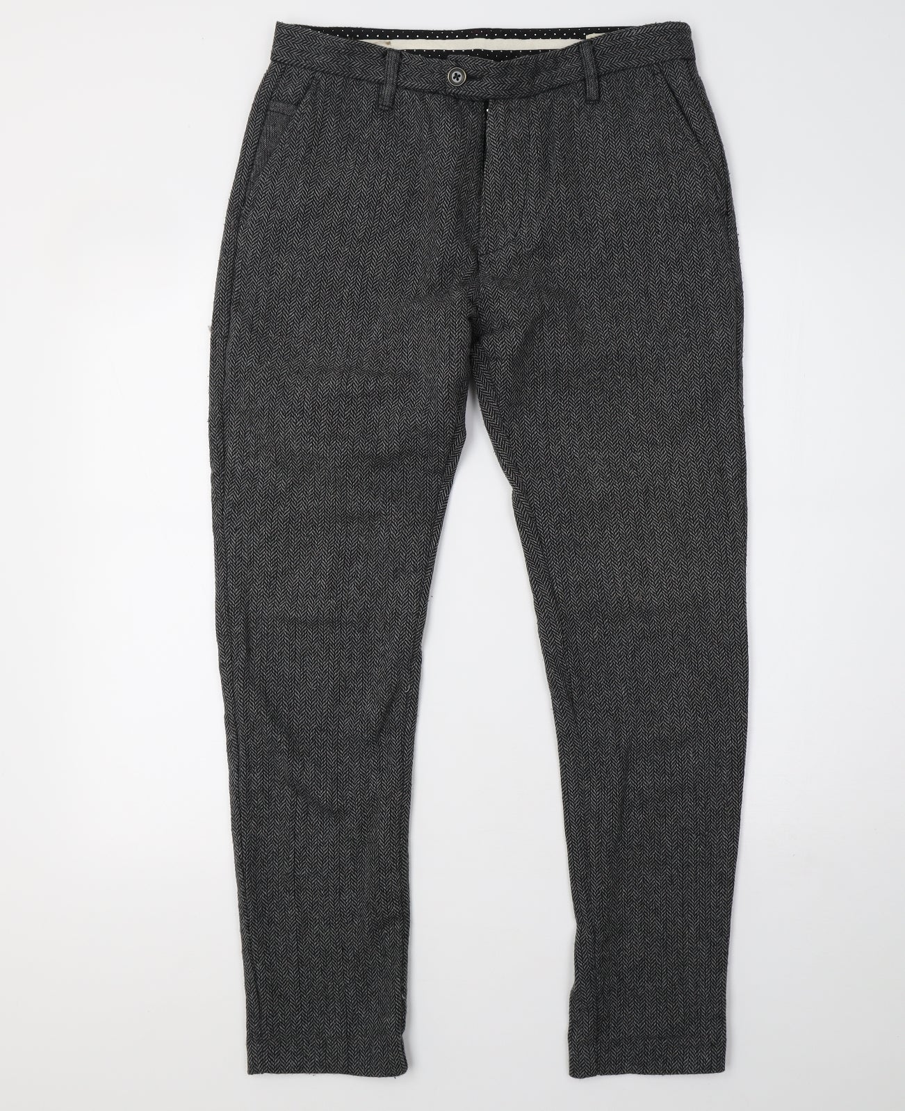 Womens UK Size 32 in Selected Regular Fit  Grey Trousers