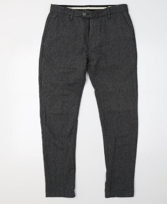 Womens UK Size 32 in Selected Regular Fit  Grey Trousers