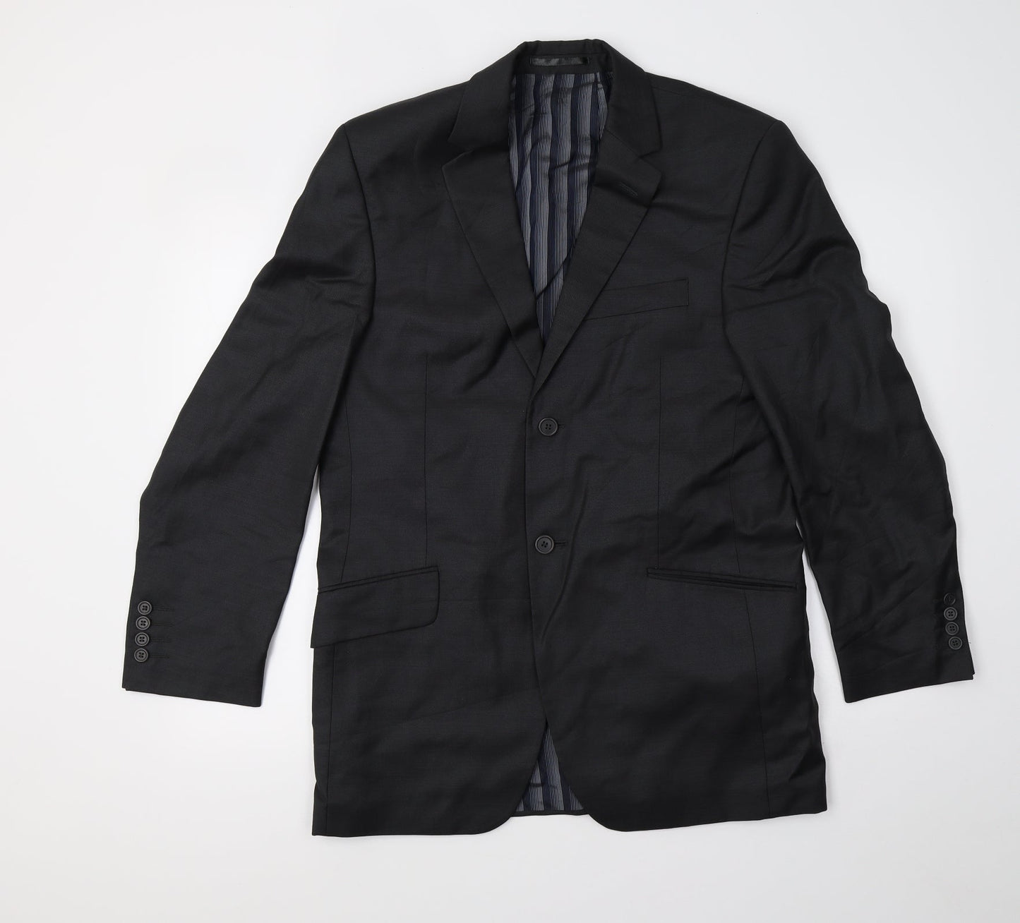 Mens UK Size 38 daniel hetcher Regular Black Suit Jacket