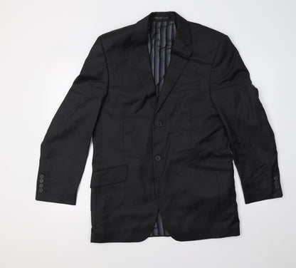 Mens UK Size 38 daniel hetcher Regular Black Suit Jacket