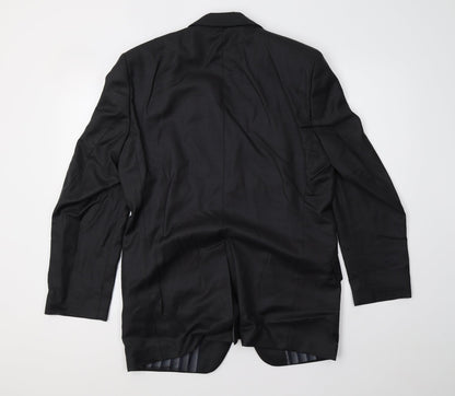 Mens UK Size 38 daniel hetcher Regular Black Suit Jacket