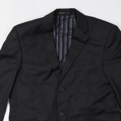 Mens UK Size 38 daniel hetcher Regular Black Suit Jacket