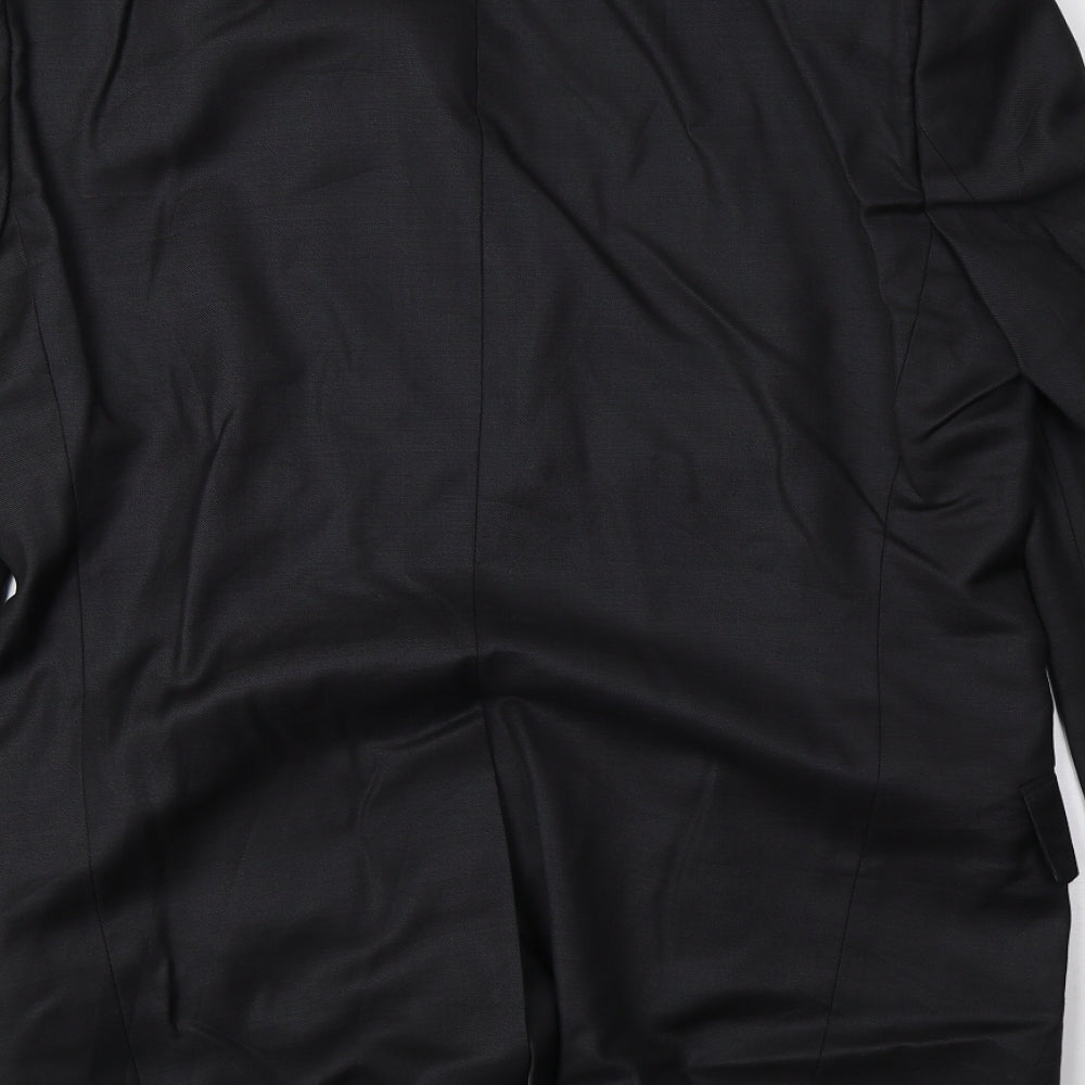 Mens UK Size 38 daniel hetcher Regular Black Suit Jacket