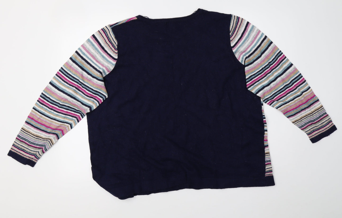Bonmarché Womens Multicoloured Striped Knit Pullover Sweatshirt Size XL