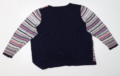 Bonmarché Womens Multicoloured Striped Knit Pullover Sweatshirt Size XL