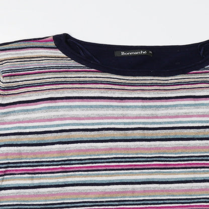 Bonmarché Womens Multicoloured Striped Knit Pullover Sweatshirt Size XL