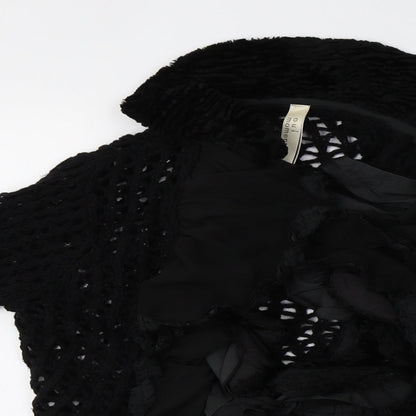 oui moments Womens Black  Knit Cardigan Jumper Size 12