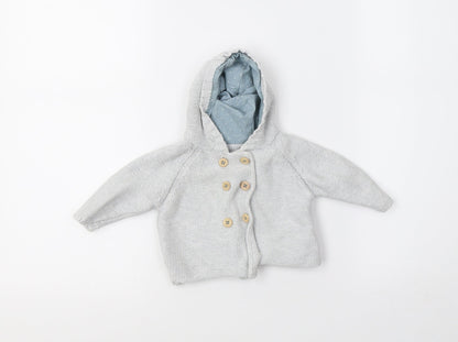 Marks and Spencer Baby Blue  Knit Gilet Coatigan Size 3-6 Months