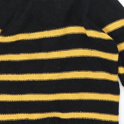 Oysis Girls Black Striped  Cardigan Jumper Size 12 Years