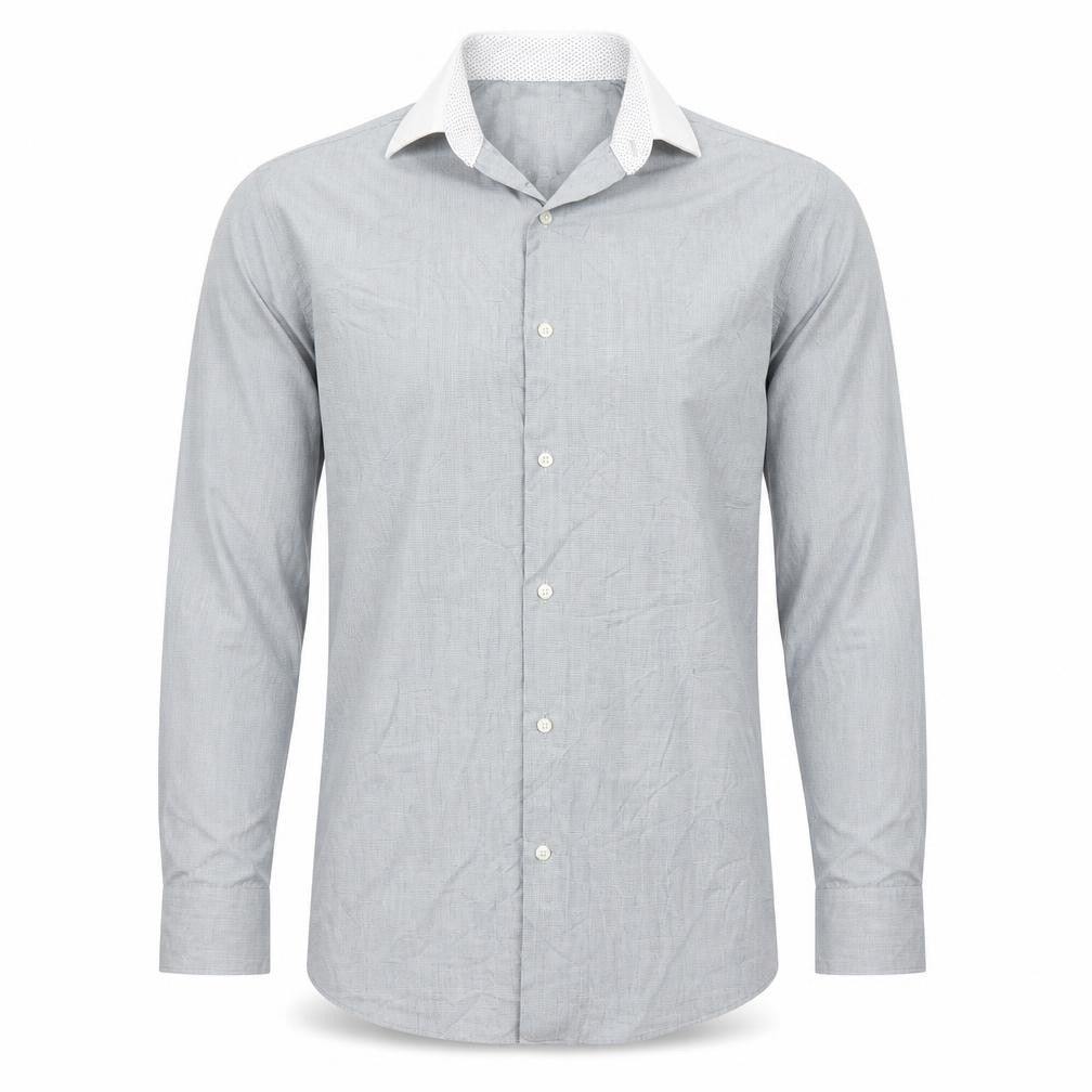 Mens UK Size 14.5 NEXT Grey  Button-Up Long Sleeve Casual Shirt